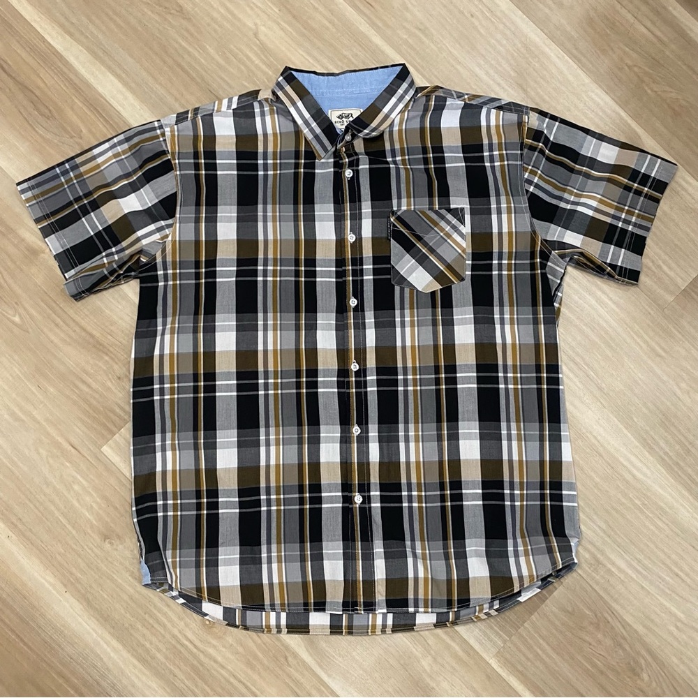 Ecko Unlimited Plaid Short-Sleeve Button-Down Shirt Men’s XXL